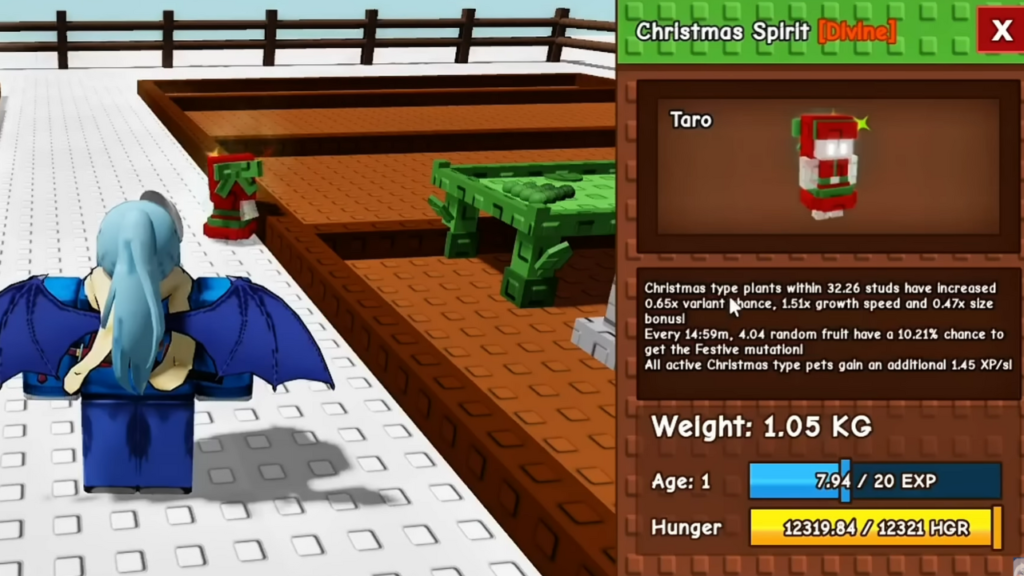 Christmas Spirit Pet Skills & Bonuses in Grow a Garden