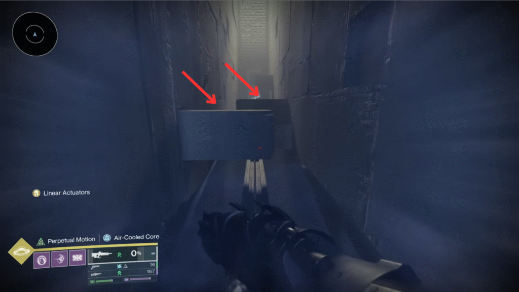 Use The Moving Pillars  to move forward