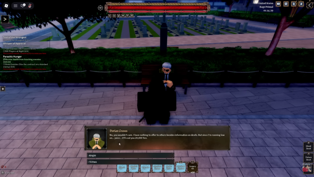 Once you choose Alright, Dorian Graves will give you guidance on contracting starter devils