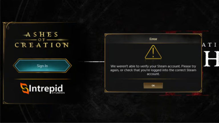 How to Fix “We Weren’t Able to Verify Your Steam Account” Error in Ashes of Creation “We weren’t able to verify your Steam account”